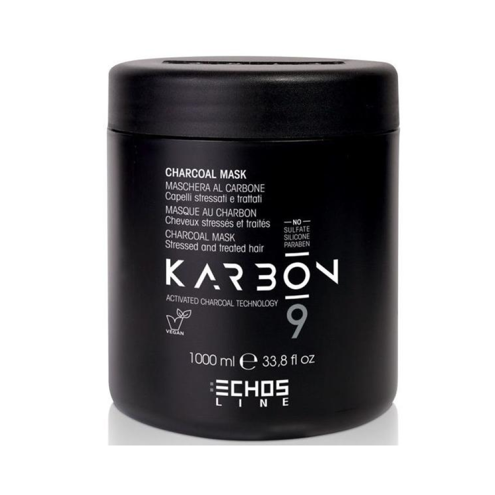 ECHOS LINE Угольная маска для волос, страдающих от химических процедур и стресс-факторов 1000 - фото 1 - id-p144316230