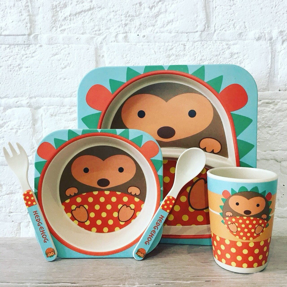 Детская посуда из бамбука из 5 предметов (набор) Bamboo Ware Kids Set.Пчелка. - фото 7 - id-p144324240