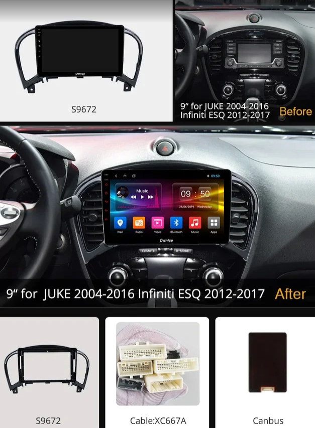Штатная магнитола Nissan Juke I 2010-2019 Canbox на Android 10 (4G-SIM, 8/128, DSP, QLed) - фото 2 - id-p144324425