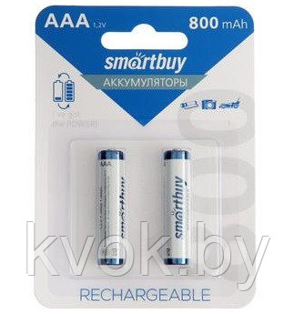Аккумуляторная батарея AAА Smartbuy 1.2 V 800 mAh NiMH (2 шт.) - фото 1 - id-p144325211
