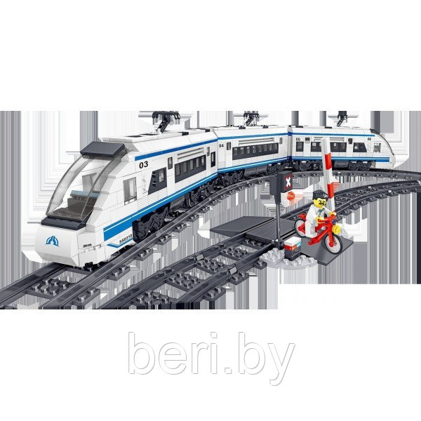 QL0310 Конструктор ZHE GAO "Скоростной пассажирский поезд" на радиоуправлении, 941 дет, аналог LEGO Лего поезд - фото 3 - id-p144336762
