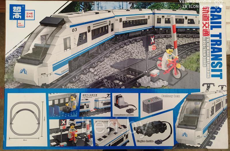 QL0310 Конструктор ZHE GAO "Скоростной пассажирский поезд" на радиоуправлении, 941 дет, аналог LEGO Лего поезд - фото 8 - id-p144336762