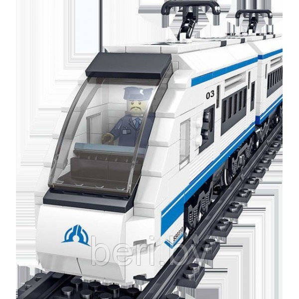 QL0310 Конструктор ZHE GAO "Скоростной пассажирский поезд" на радиоуправлении, 941 дет, аналог LEGO Лего поезд - фото 2 - id-p144336762