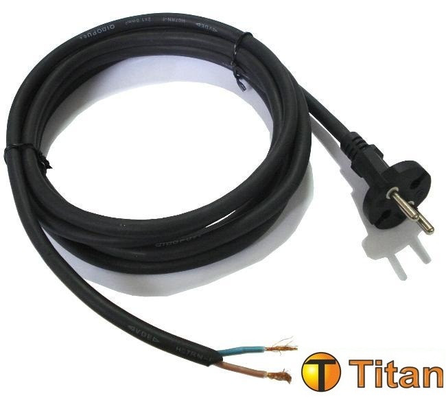 Шнур сетевой для электроинструмента, двухжильный,  резиновый (длина-2 метра*0.75м)