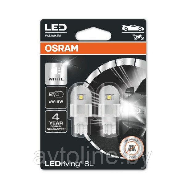 Лампа светодиодная W16W OSRAM LEDriving SL 6000K 921DWP-02B