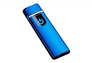 Сенсорная электронная USB-зажигалка синяя