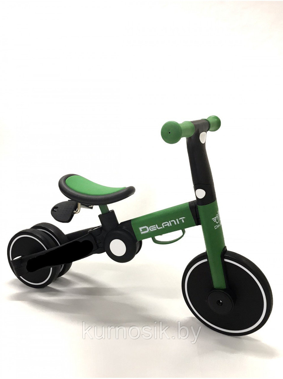 Велосипед-беговел детский 2 в 1 складной DELANIT T801 зеленый - фото 2 - id-p144348798