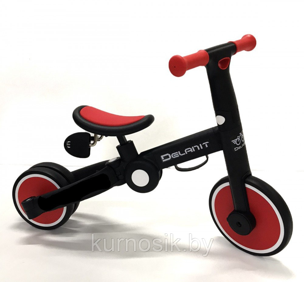 Велосипед-беговел детский 2 в 1 складной DELANIT T801 красный - фото 3 - id-p144348802
