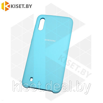 Soft-touch бампер Silicone Cover для Samsung Galaxy M10 голубой
