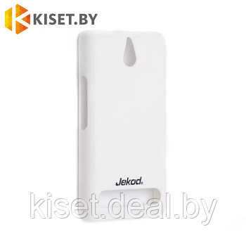 Силиконовый чехол Jekod с защитной пленкой для Sony Xperia E1 dual, белый