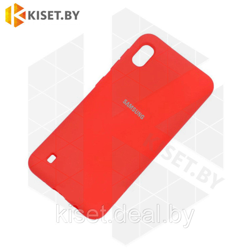 Soft-touch бампер KST Silicone Cover для Samsung Galaxy A01 (A015) 2020 красный с закрытым низом - фото 2 - id-p129857940