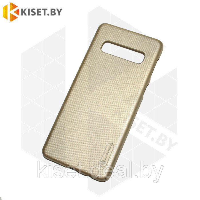 Пластиковый бампер Nillkin Super Frosted Shield для Samsung Galaxy S10 Plus (G975) золотой - фото 1 - id-p129856838