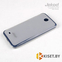Силиконовый чехол Jekod с защитной пленкой для HTC Desire 300, белый