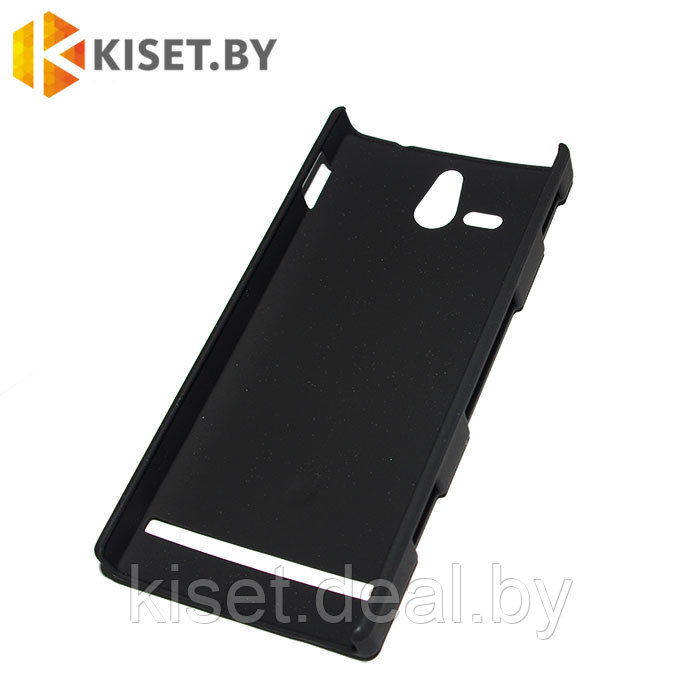 Пластиковый бампер Jekod и защитная пленка для Sony Xperia U ST25i, черный - фото 2 - id-p129854408