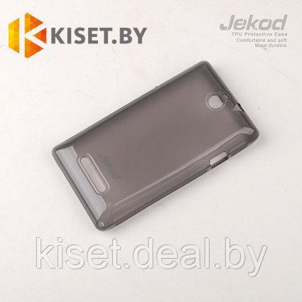 Силиконовый чехол Jekod с защитной пленкой для Sony Xperia E, черный - фото 1 - id-p129852446