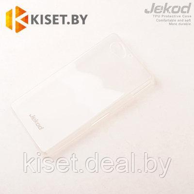 Силиконовый чехол Jekod с защитной пленкой для Sony Xperia E3, белый - фото 1 - id-p129852461