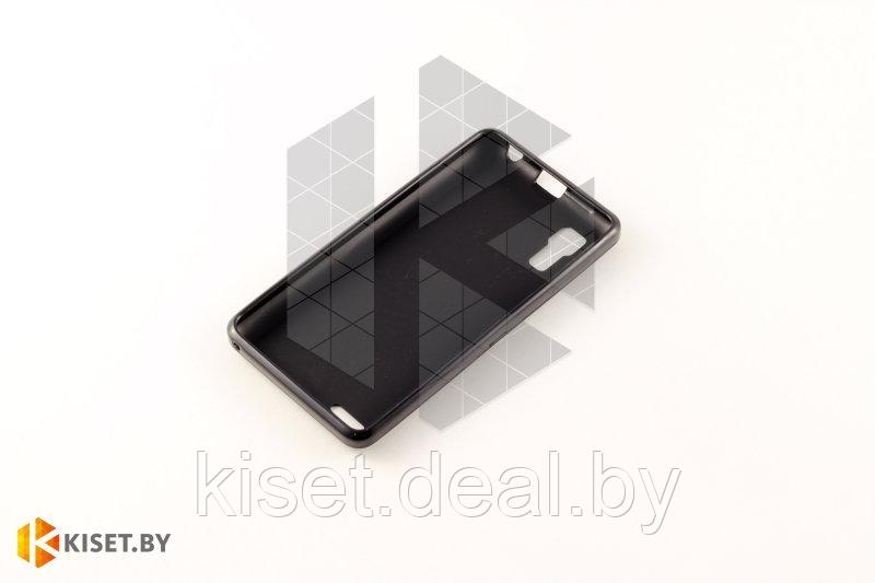 Силиконовый чехол Cherry с защитной пленкой для Sony Xperia E4, черный - фото 2 - id-p129852472