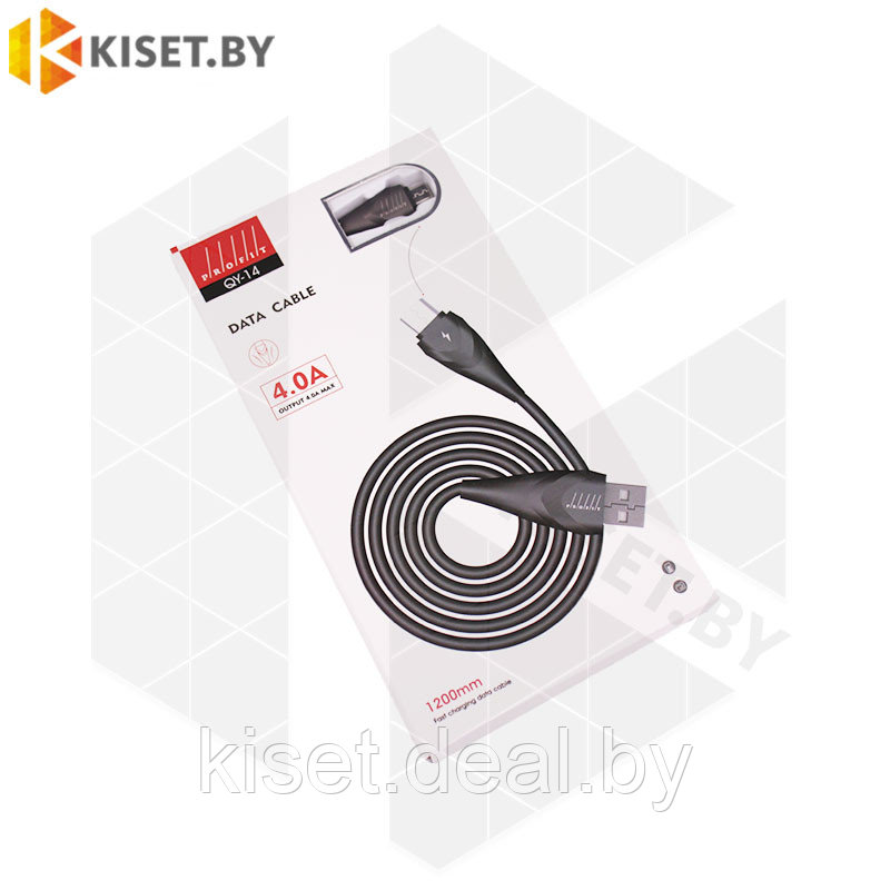 Кабель Profit QY-14 USB-microUSB 1.2m 4A черный - фото 2 - id-p140109881