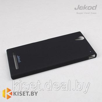 Пластиковый бампер Jekod и защитная пленка для Sony Xperia T2, черный
