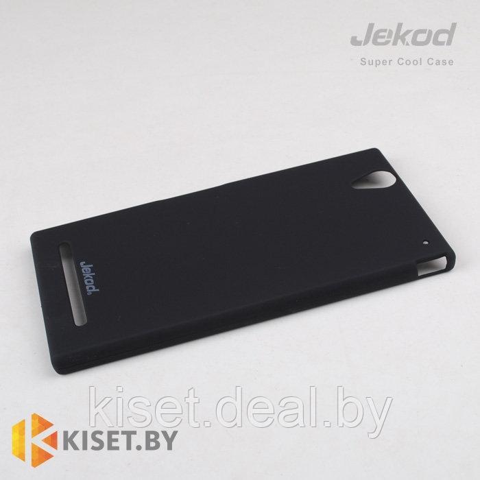 Пластиковый бампер Jekod и защитная пленка для Sony Xperia T2, черный - фото 1 - id-p129852600