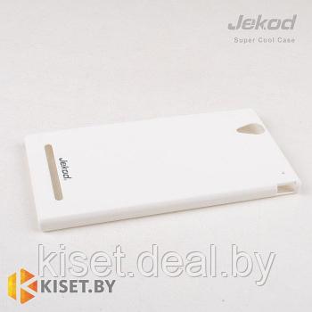 Пластиковый бампер Jekod и защитная пленка для Sony Xperia T2, белый