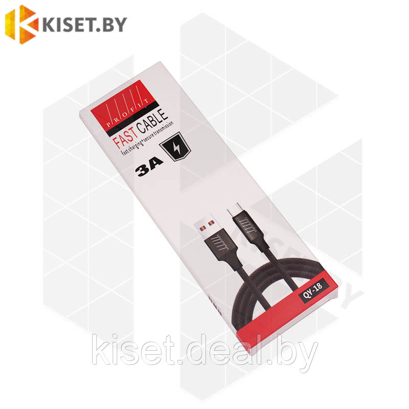 Кабель Profit QY-18 USB-microUSB 1m 3A черный - фото 2 - id-p140109888