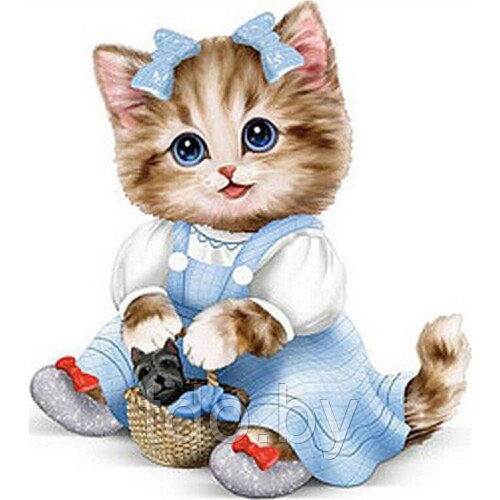 Алмазная мозаика «Котёнок в милом костюмчике» - фото 1 - id-p144377784