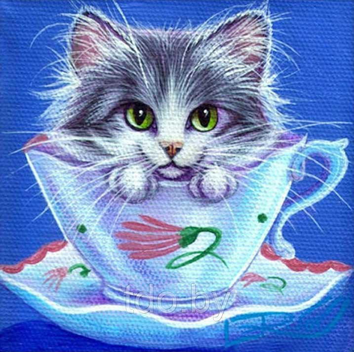 Алмазная мозаика «Котёнок в чашке» - фото 2 - id-p144378496