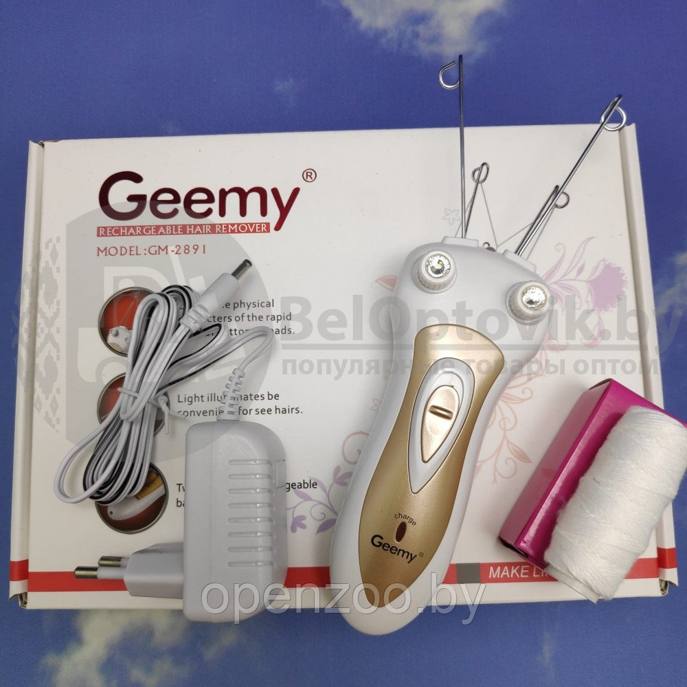 Беспроводной электрический ниточный эпилятор Geemy GM-2891 для лица, ног и шеи - фото 5 - id-p141729704