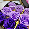 Подарочный набор 12 мыльных роз  Мишка Розовые оттенки, фото 9