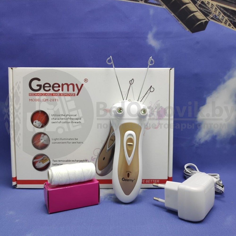 Беспроводной электрический ниточный эпилятор Geemy GM-2891 для лица, ног и шеи - фото 3 - id-p141730112