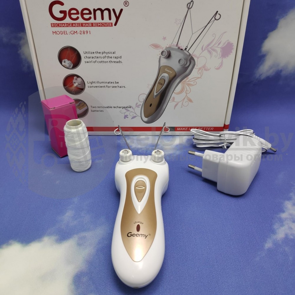 Беспроводной электрический ниточный эпилятор Geemy GM-2891 для лица, ног и шеи - фото 4 - id-p141730112