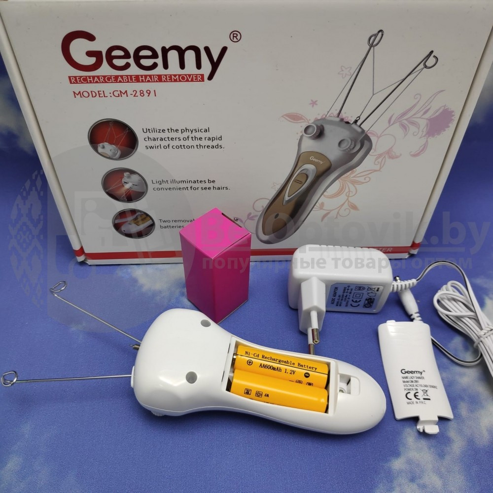 Беспроводной электрический ниточный эпилятор Geemy GM-2891 для лица, ног и шеи - фото 9 - id-p141730112