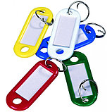 Бирка для ключей с кольцом, пластик,цвет - желтый - yellow, фото 2