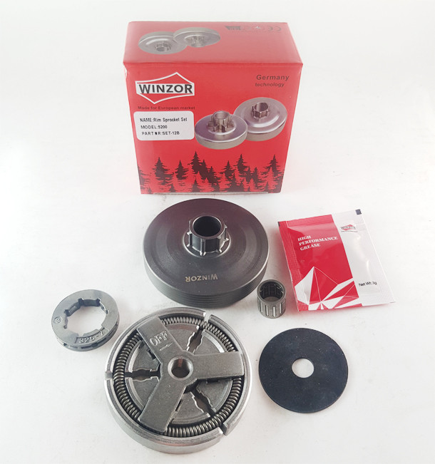 Барабан сцепления китайской бензопилы 4500(комплект+муфта +пыльник)