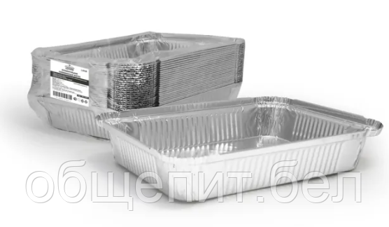 Алюминиевая форма L-край - 225 х 175 х 35 мм, 1040 мл, с крышкой.