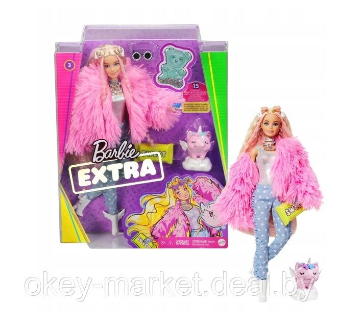 Кукла Barbie Экстра в розовой куртке GRN28 - фото 4 - id-p144487286
