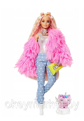 Кукла Barbie Экстра в розовой куртке GRN28, фото 3