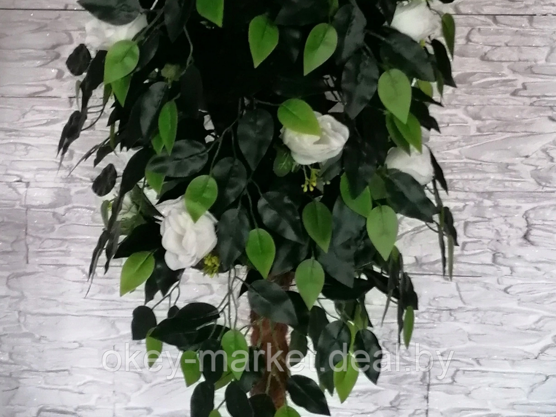 Дерево искусственное декоративное Роза белая 130см - фото 4 - id-p144487677