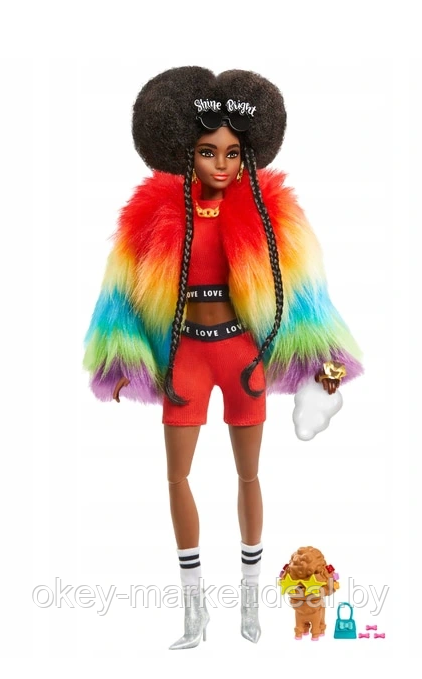 Кукла Barbie Экстра в радужном пальто GVR04 - фото 2 - id-p144487678