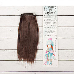 Волосы - тресс для кукол «Прямые» длина волос: 15 см, ширина:100 см, цвет № 6