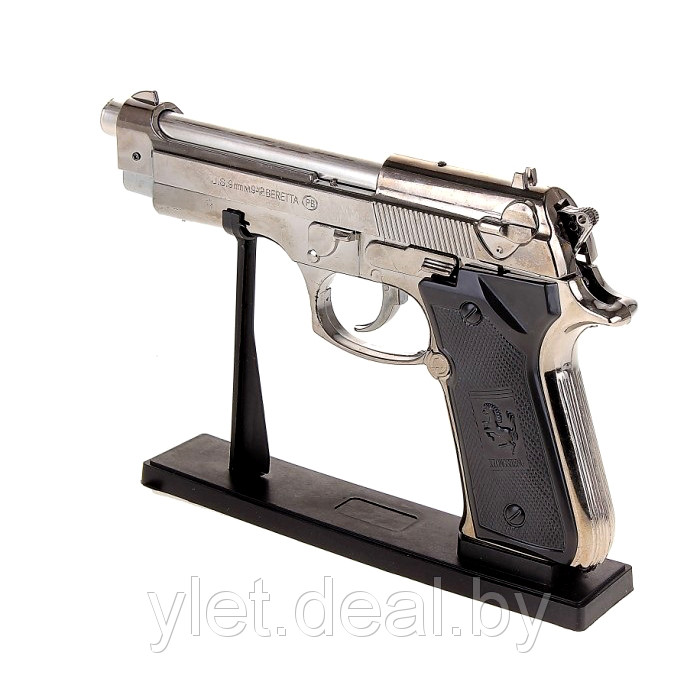 Зажигалка Пистолет Беретта серебро средний - фото 3 - id-p144491116