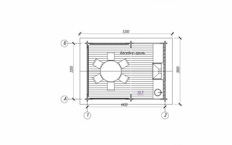 Беседка из мини бруса на дачу 4,4х3,2 м БД-08 - фото 3 - id-p132645878