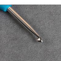 Крючок для вязания, с силиконовой ручкой, d = 4 мм, 14 см
