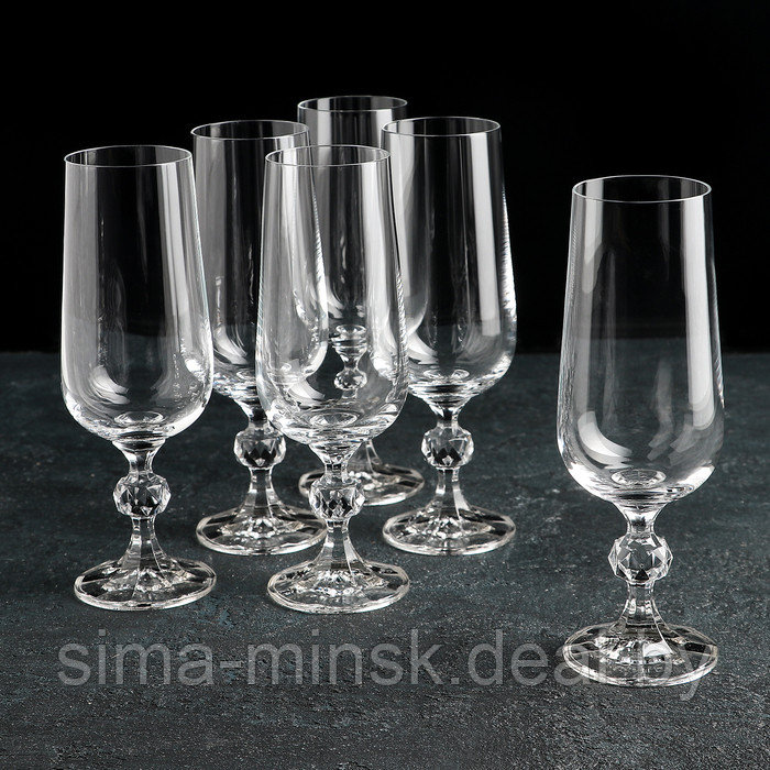 Набор бокалов для шампанского «Клаудия», 180 мл, 6 шт - фото 1 - id-p144495379