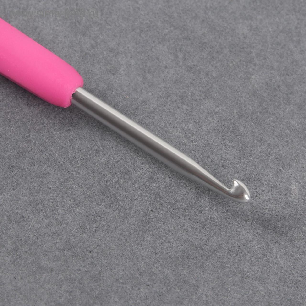 Крючок для вязания, с силиконовой ручкой, d = 3,5 мм, 14 см - фото 1 - id-p144495425
