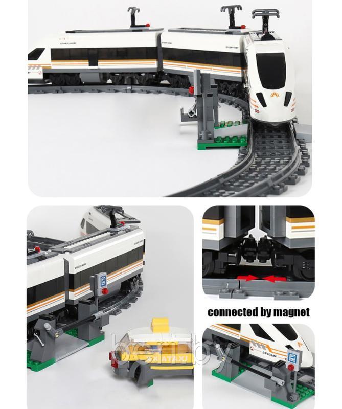 QL0307 Конструктор "Электромеханический Скоростной поезд", 641 деталь, аналог LEGO Лего поезд, Zhe Gao City - фото 5 - id-p144340991