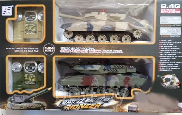 788-2 Танковый бой World of tanks, два танка на радиоуправлении, масштаб 1:24, танк на р/у