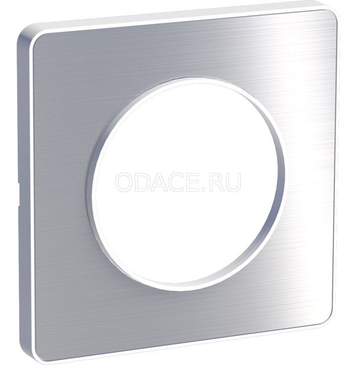 Schneider-Electric Odace Полированный алюминий/Белый Рамка 1-я