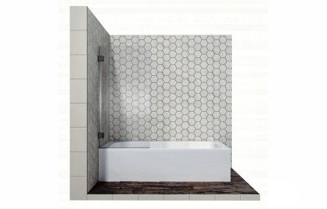 Стеклянная душевая шторка 70*140 см, с неподвижной дверью для ванны Ambassador Bath Screens, фото 2